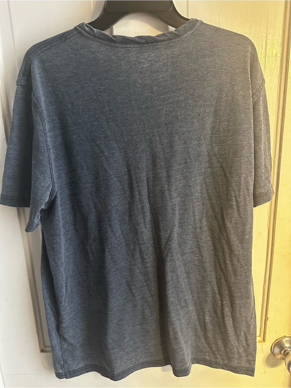 Lucky Brand Venice Burnout Henley Shirt Mens Large Charcoal Gray Blue Notch Neck - Picture 5 of 5